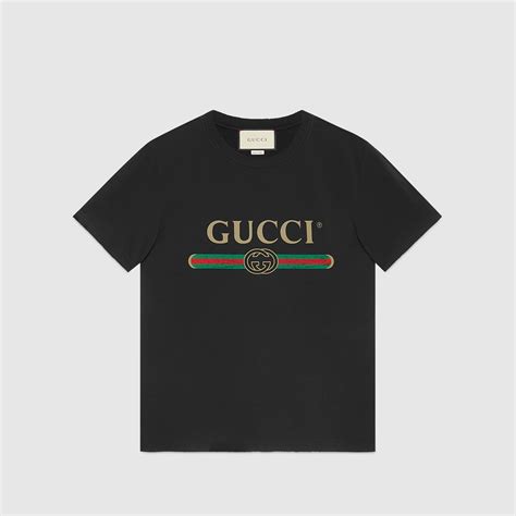 washed shirt with gucci logo|gucci graphic tees.